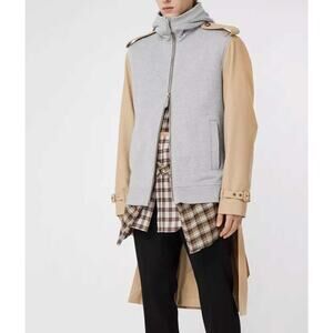 Burberry Cotton Gabardine Jersey Reconstructed Trench Coat Rare NWOT